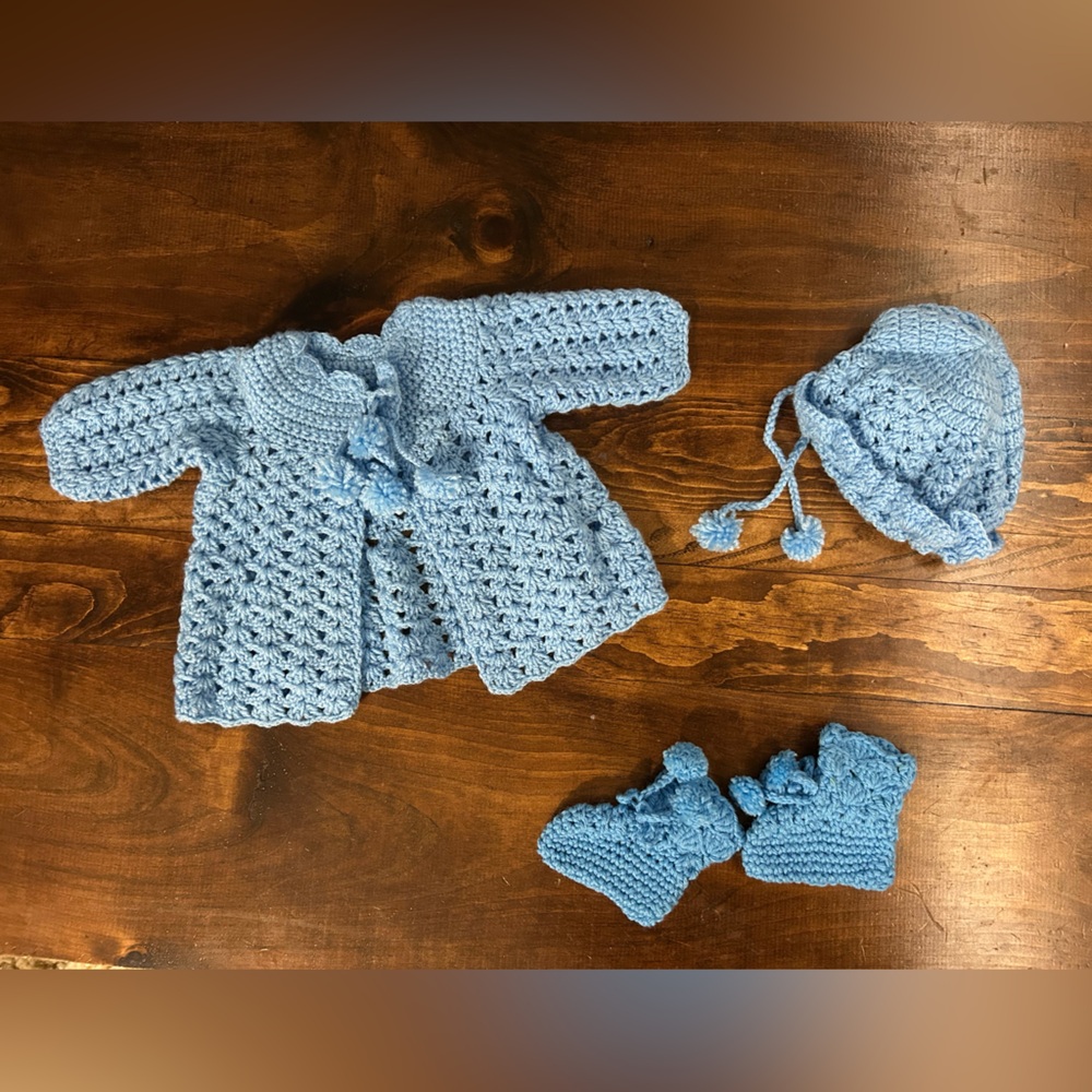 Handmade Baby Blue Crochet Set